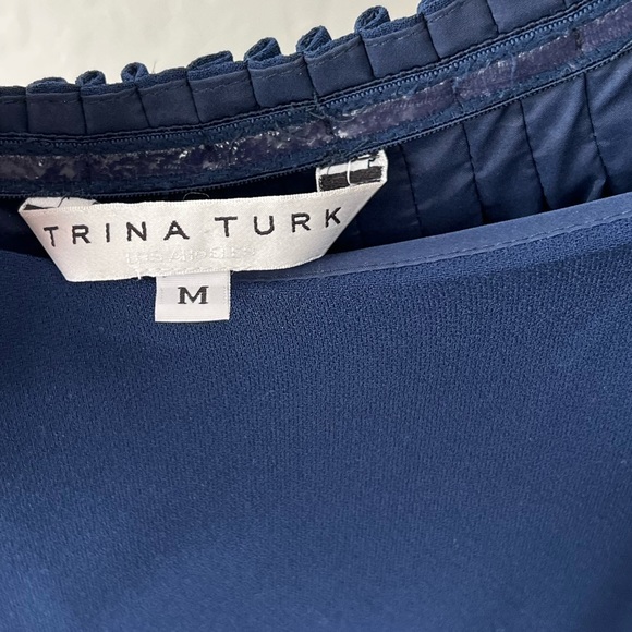 Trina Turk Exceptional Indigo Off-Shoulder Dress Size M - Worn Once! - Picture 7 of 12